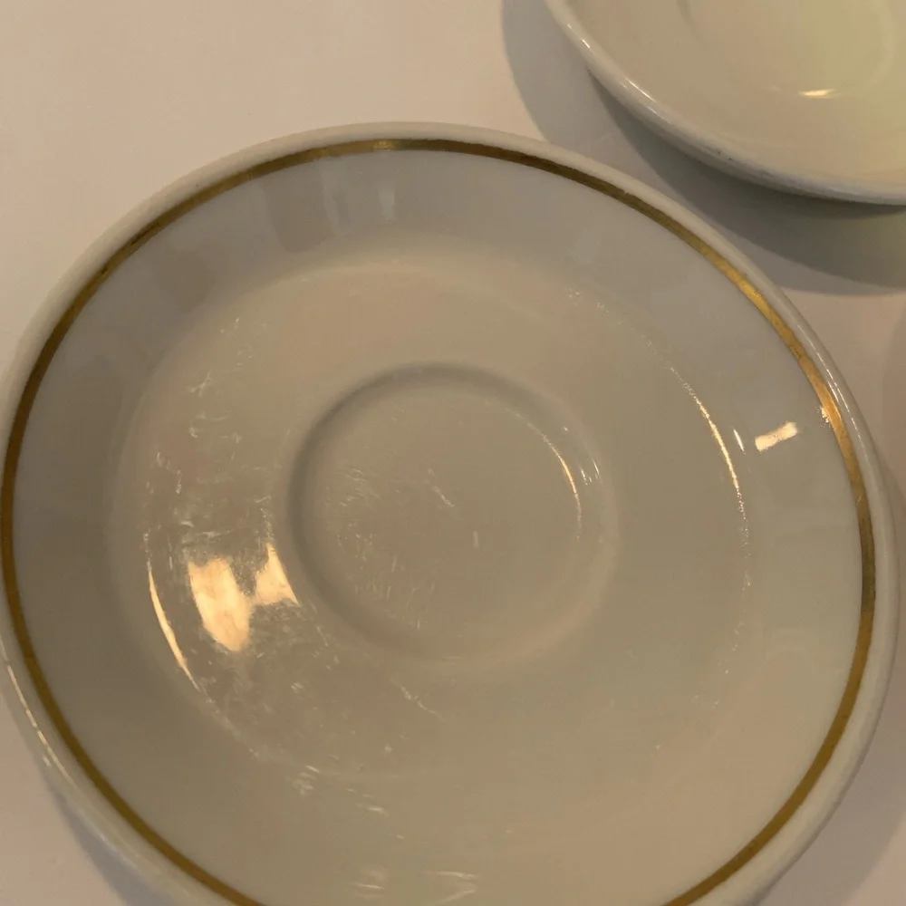 Vintage Set Of 5 Lamberton Sterling Scammell Saucers Mid-Century Hotel Ware 1946